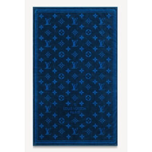 Louis Vuitton Serviette Bain Cobalt Blue Monogram Classic Logo Bath Beach Towel